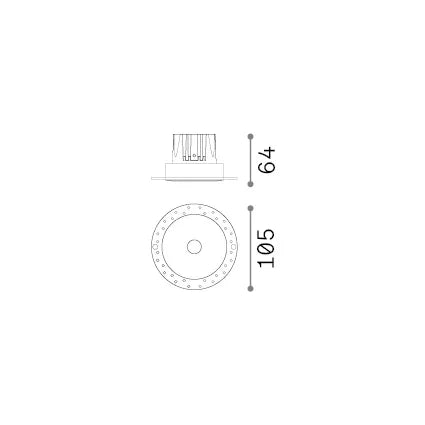 Faretto Ad Incasso Infinity 1 Luce Led Integrato Nero 12W Ip20