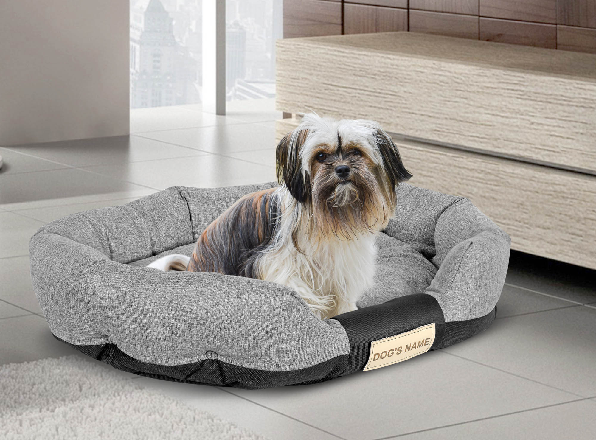 AIO FACTORY 115x95 cm Letto per cani personalizzato impermeabile grigio