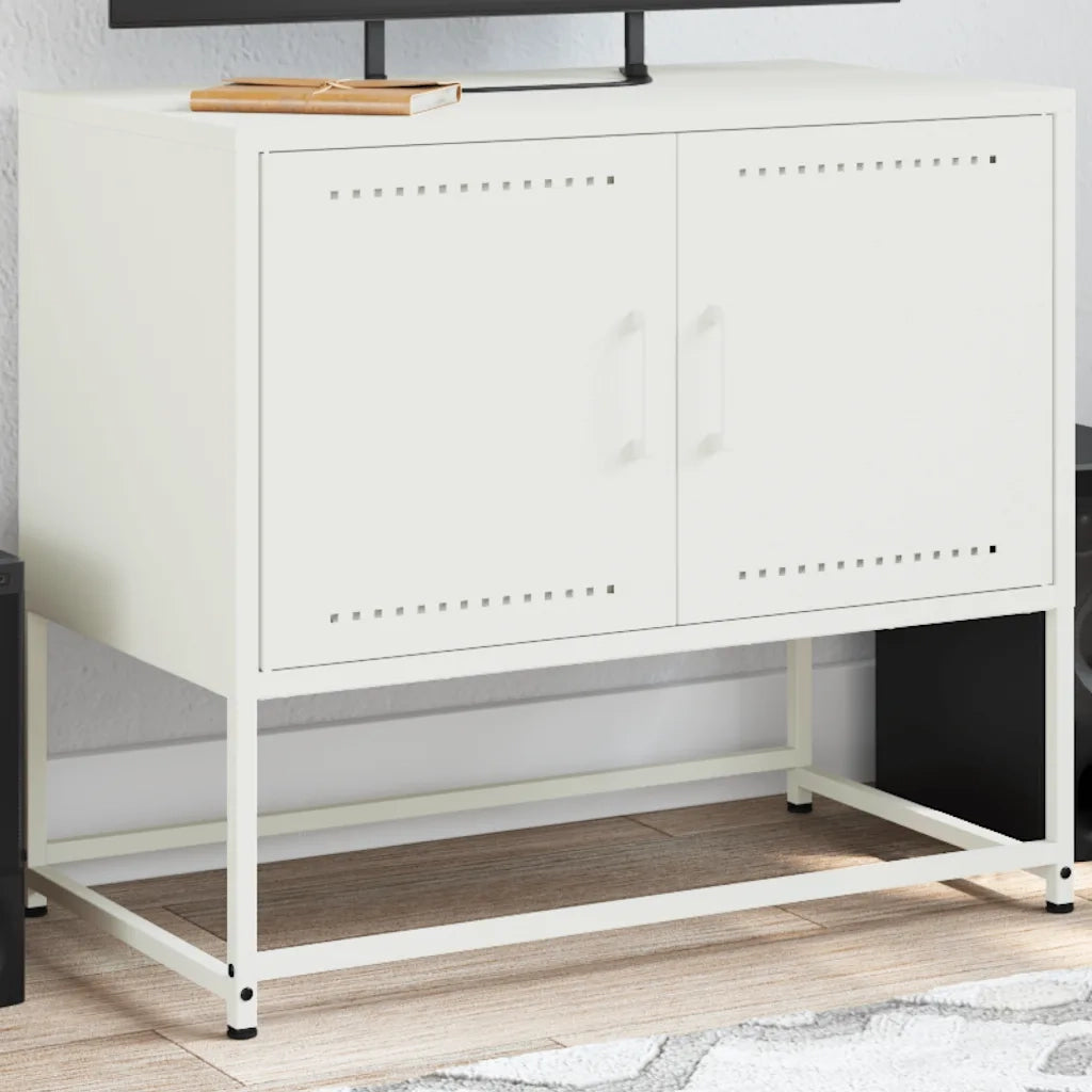 Mobile TV Bianco 68,5x39x60,5 cm in Acciaio
