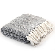 Copriletto in Cotone a Spina di Pesce 220x250 cm Blu Marinocod mxl 103980