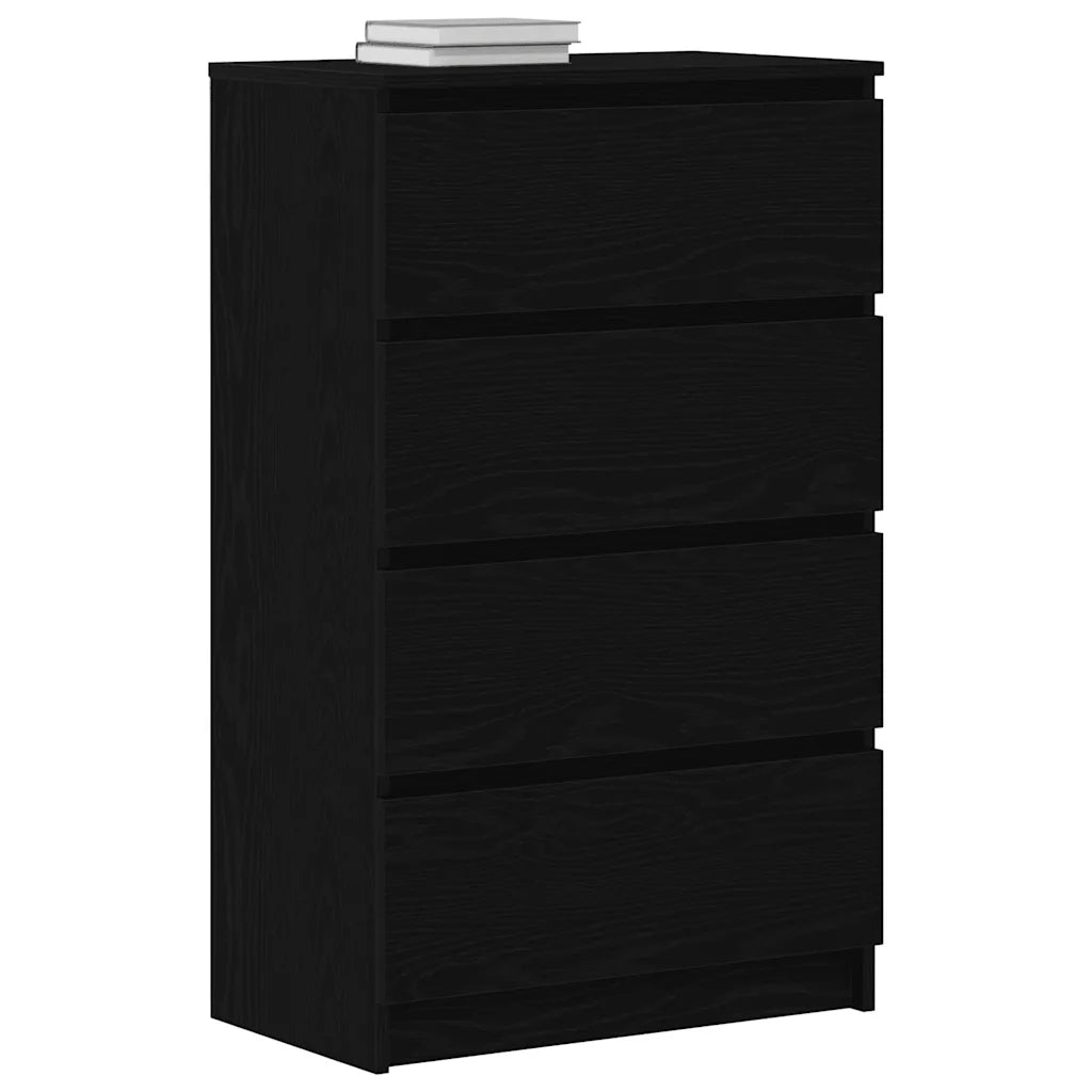 Credenza Rovere Nero 60x35x98,5 cm in Legno Multistrato 861992