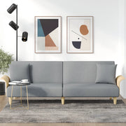 Divano Letto con Braccioli Grigio Chiaro in Tessuto 351843