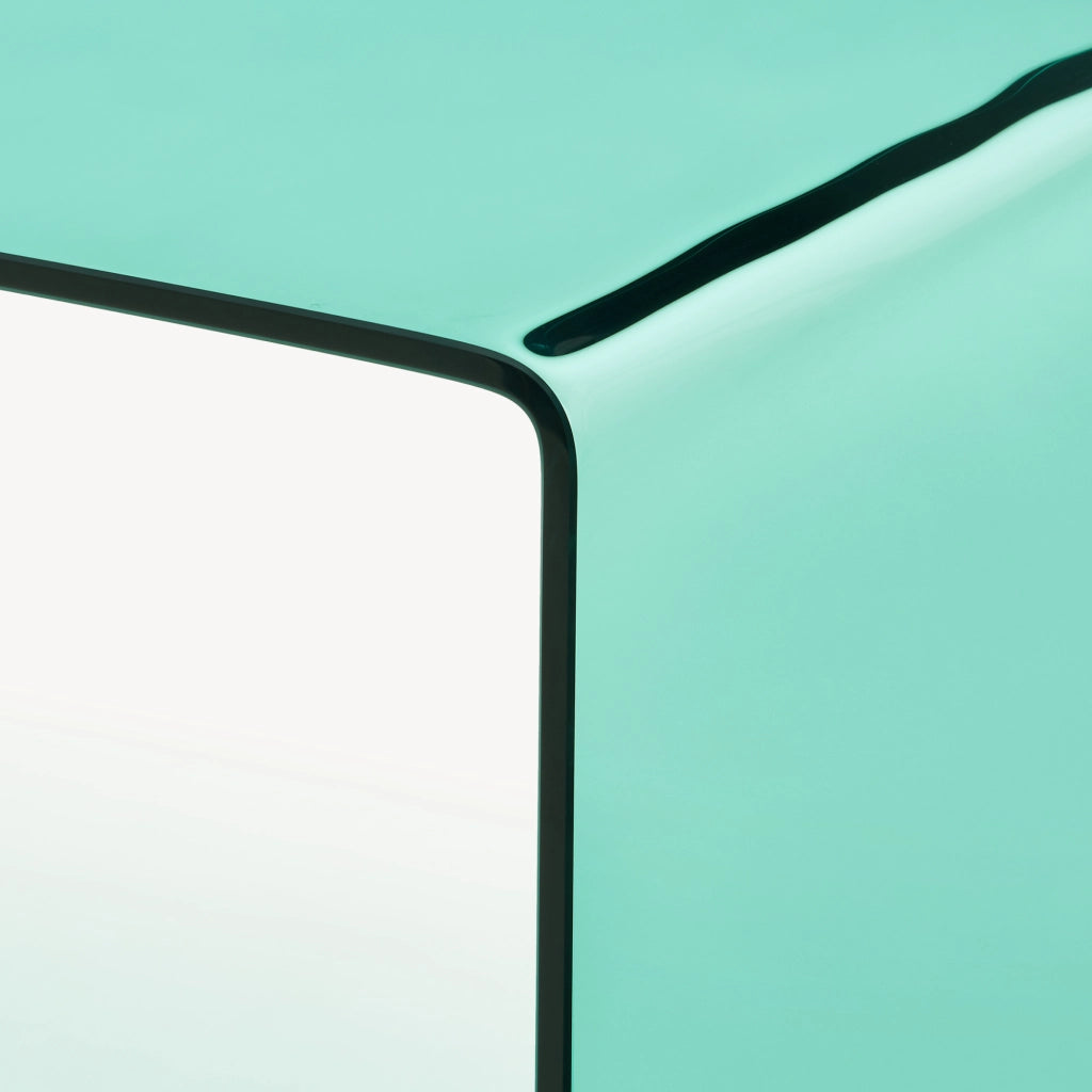 Tavolino da Salotto Varlofrek in Vetro 50 x 50 x 50 cm - Verde [en.casa]