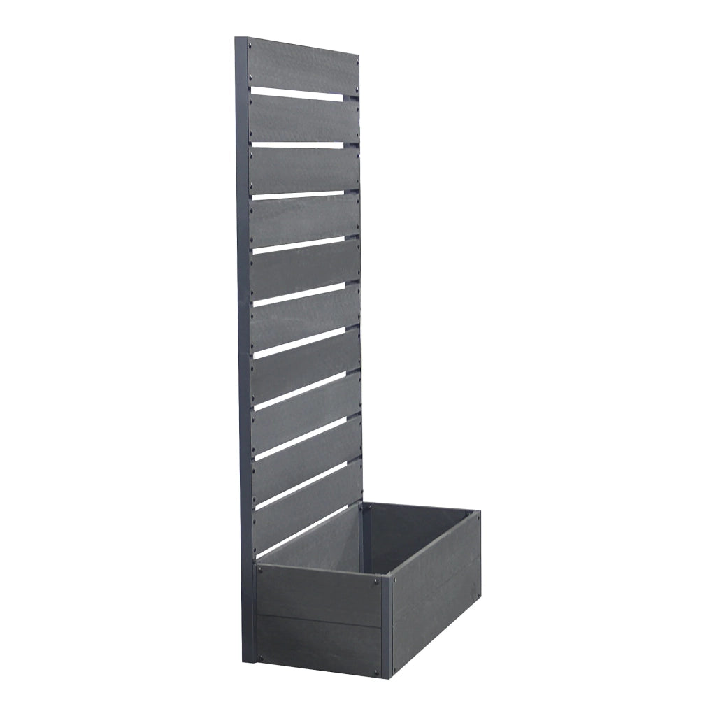 Fioriera in legno composito Heerde con schermo per la privacy 150 x 72 x 38 cm grigio 03_0009494