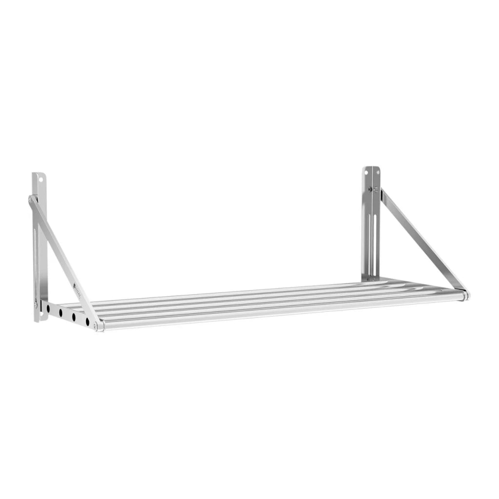 Scaffale da parete pieghevole professionale con barre 100 x 45 cm 40 kg acciaio inox 14_0001565
