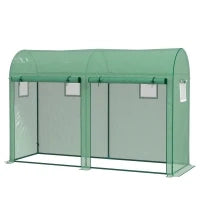 Serra Tunnel da Giardino per Piante e Orto, Serra da Balcone con 2 Porte Avvolgibili e 4 Finestre, Copertura in PE Struttura in Acciaio, 3x1x2m