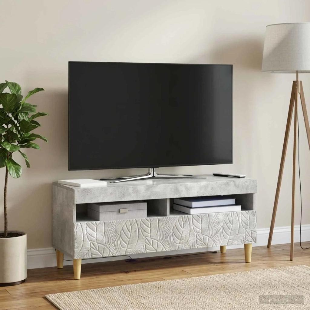 Mobile TV LED Grigio Cemento Legno ingegnerizzato 897208