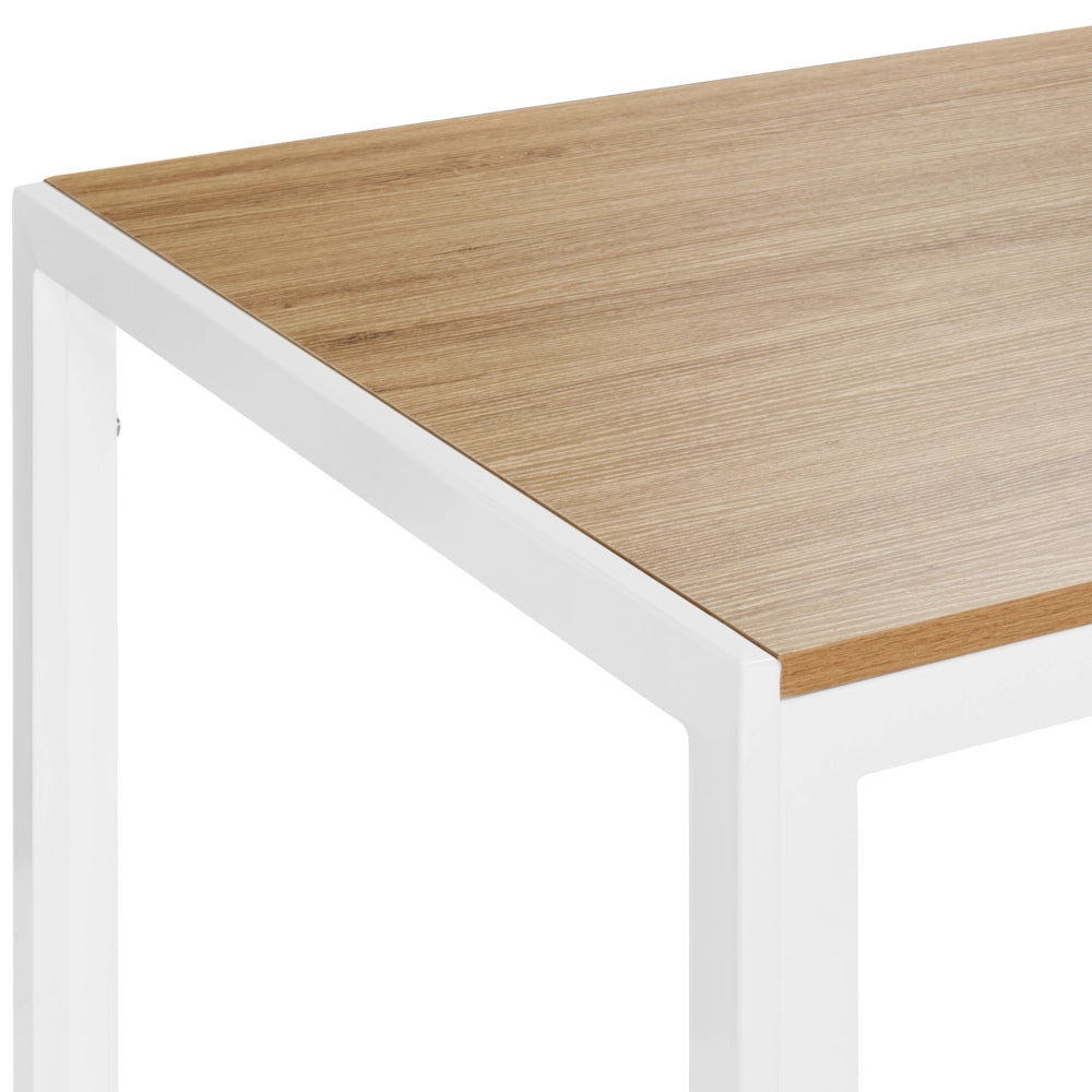 Tavolo da pranzo moderno in MDF e metallo 120 x 70 cm Mobili per il soggiorno Marrone chiaro e bianco