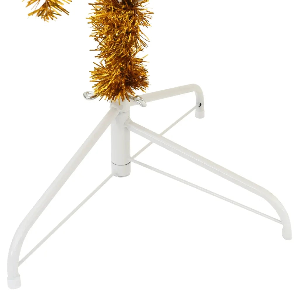 Albero di Natale Artificiale a Metà con Supporto Oro 240 cm PET 344694