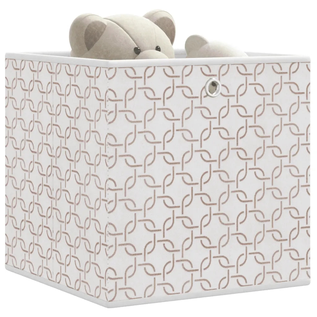Scatole Portaoggetti 10 pz Crema 32x32x32cm Tessuto non Tessuto CFW4522351