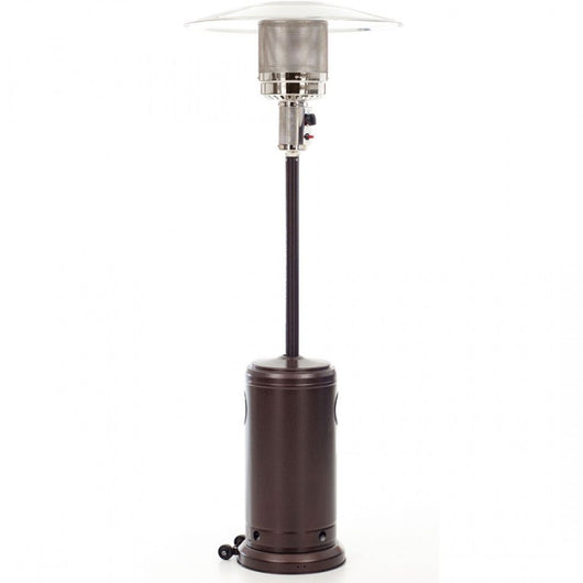 Marvin Stufa a gas Sunshine bombola gpl Fungo da Esterno portatile con ruote acciaio 20mq giardino patio riscald Marrone