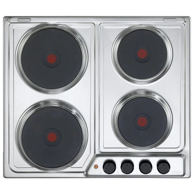 De’Longhi FFI 46 ER piano cottura Acciaio inox Da incasso 60 cm Piastra sigillata 4 Fornello(i)