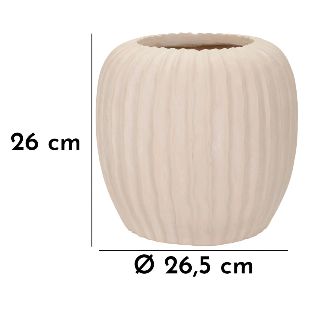 Pangni, Vaso Finitura Scanalata, Bianco Crema