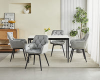 Sedia girevole in velluto VALORA LUKK360 - Grigio argento / Gambe nere