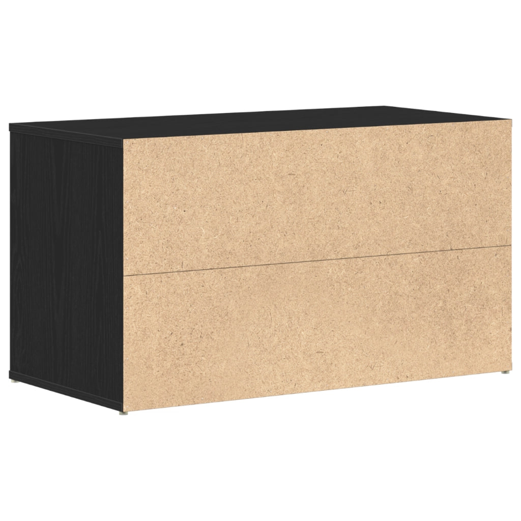 Panchina Hall  nera in rovere 80x40x45 cm in legno ingegnerizzato