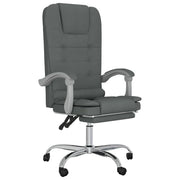 Poltrona da ufficio reclinabile per massaggi per uso al computer tessuto grigio scuro 02_0025389