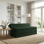 Divano Letto Pieghevole Verde Scuro 120 x 60 x 49 cm Tessuto