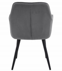 Sedie da pranzo Valora LUKK - Velluto grigio scuro con gambe nere x 2