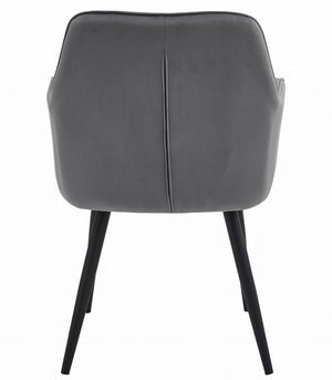 Sedie da pranzo Valora LUKK - Velluto grigio scuro con gambe nere x 2