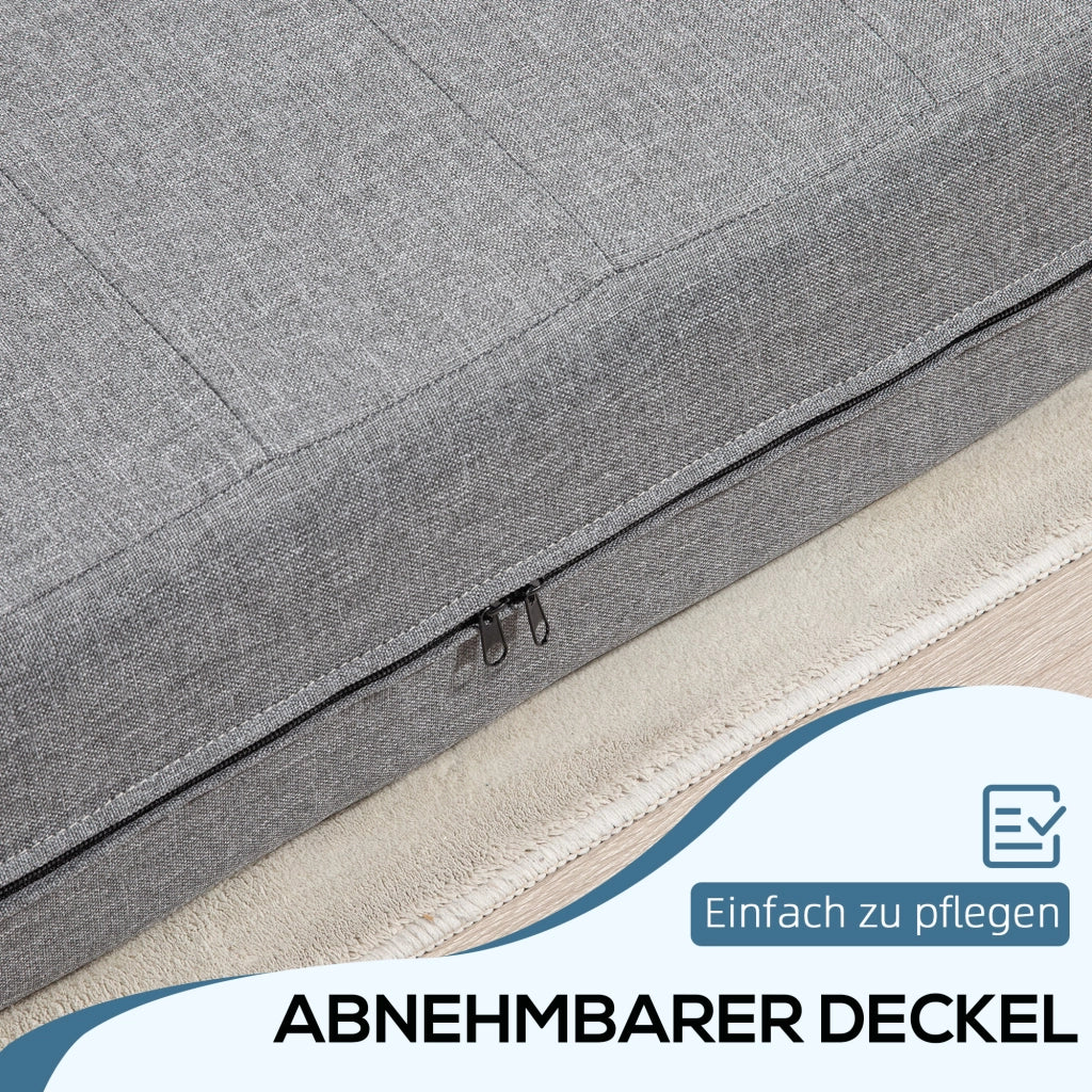 DIVANO LETTO Pieghevole 138x80x50 cm Grigio in Poliestere