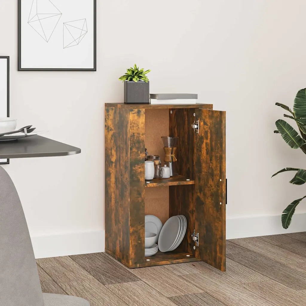 Credenza Rovere Fumo 40x33x70 cm in Legno Multistrato 819417