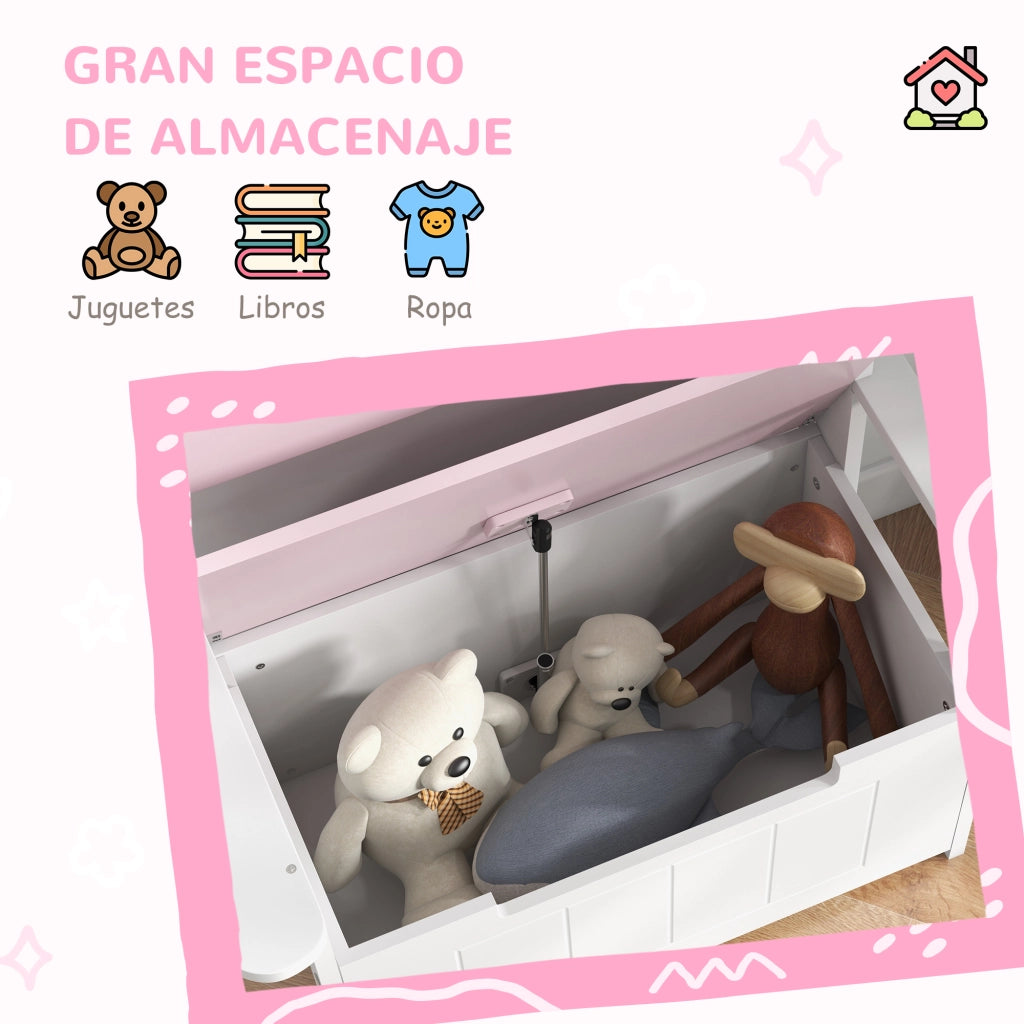 Scrivania con cassetti per bambini ¨C zephmum ¨C rosa e bianco 68.5x34x58 cm
