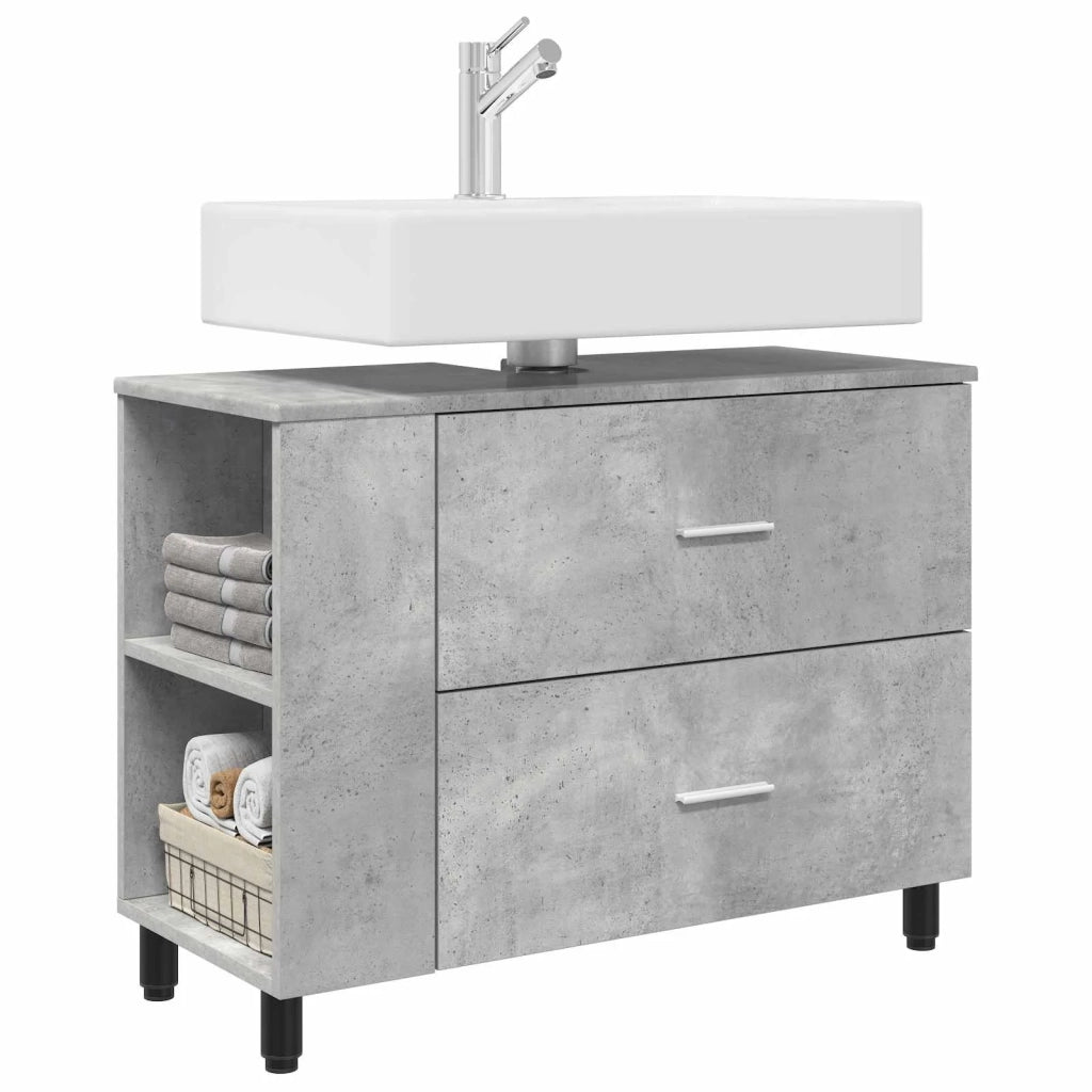 Mobiletto da Bagno | Armadio da bagno Grigio Cemento 80 x 35 x 60 cm