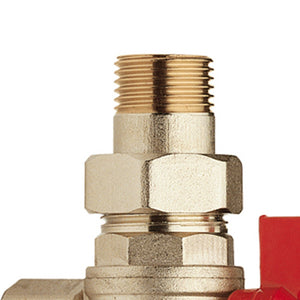 Valvola a sfera a squadra con bocchettone