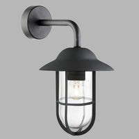 Applique Classica Toronto Acciaio Nero Vetro Trasparente 1 Luce E27