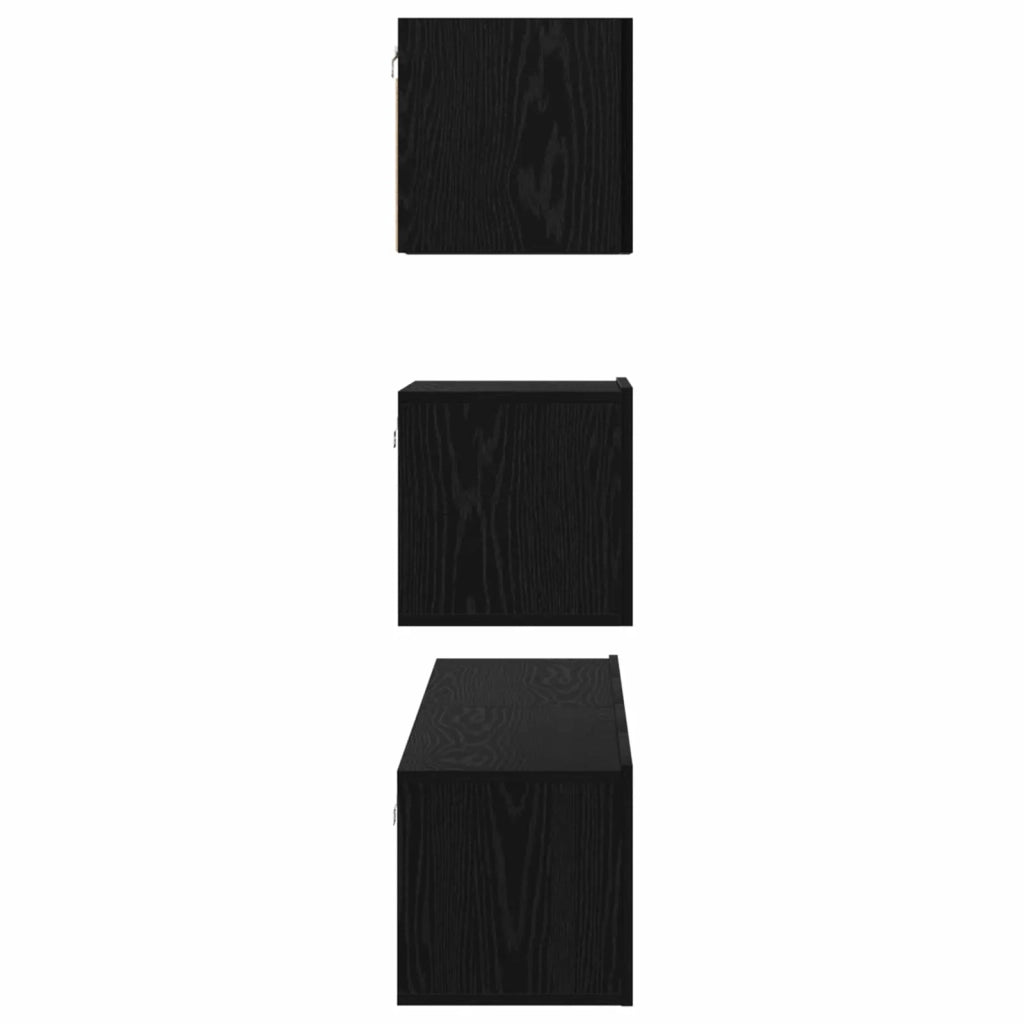 Set mobile TV 3 pcs Rovere Nero Legno multistrato 3393139