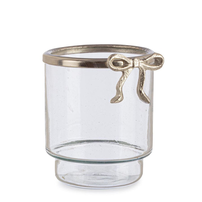 VASO DECORATIVO VETRO TRASPARENTE ARGENTO BIZZOTTO ALEXIS D11X12H