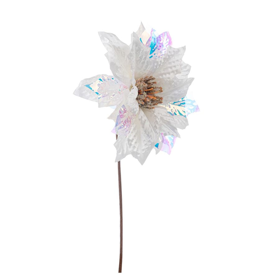 STELLA NATALE ARTIFICIALE PICK BIANCA IRIDESCENTE JAYDE 26X12X7H