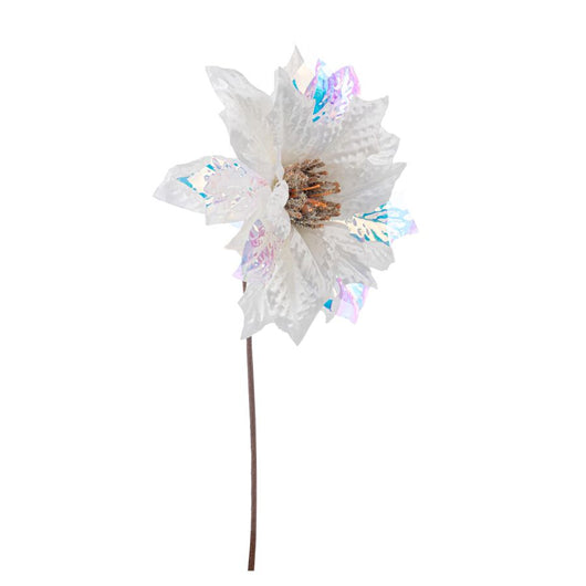 STELLA NATALE ARTIFICIALE PICK BIANCA IRIDESCENTE JAYDE 26X12X7H