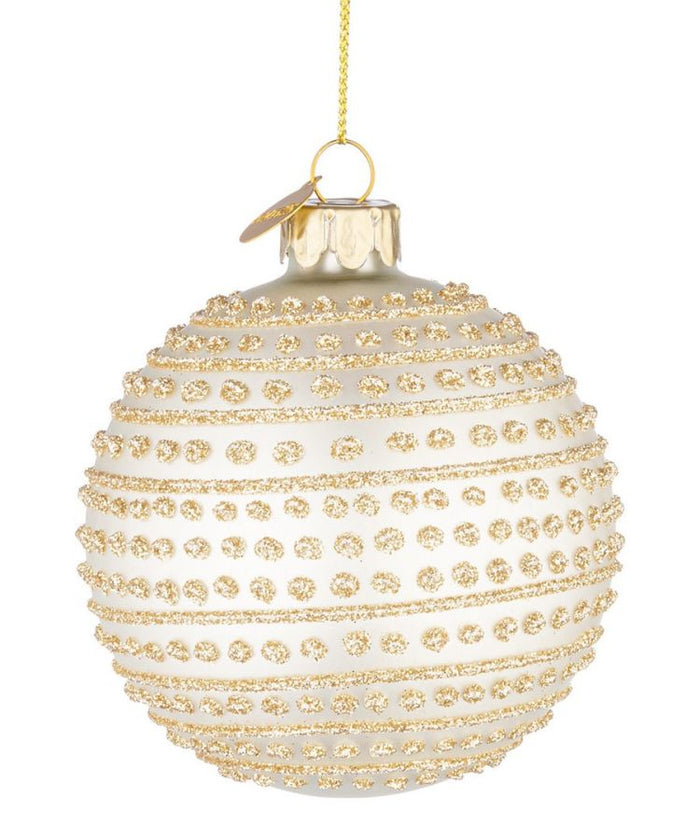 PALLINA CHAMPAGNE LUCIDO CON BRILLANTINI VETRO BIZZOTTO DOTS D8