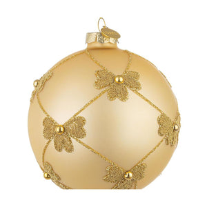 PALLINA CHAMPAGNE CON FIOCCHI  BIZZOTTO FLOCK VETRO D10