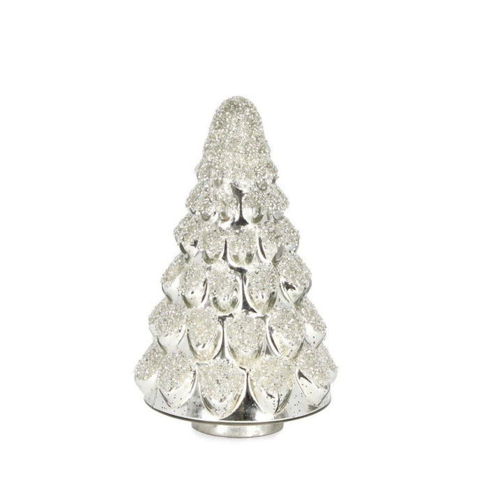 ALBERO DI NATALE ARGENTO VETRO BIZZOTTO TWINKLE D14X22,5H