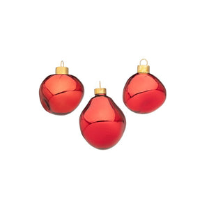CONFEZIONI 6 PALLINE NATALE ROSSO LUCIDO IN VETRO ORGANIC BIZZOTTO D6