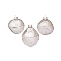 CONFEZIONI 3 PALLINE NATALE ARGENTO IN VETRO ORGANIC BIZZOTTO D8