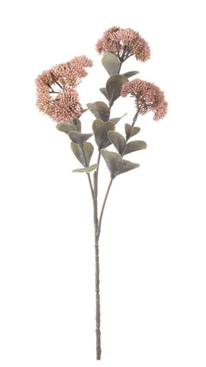RAMO ARTIFICIALE ROSA SEDUM LORYN ROSA BIZZOTTO H56CM