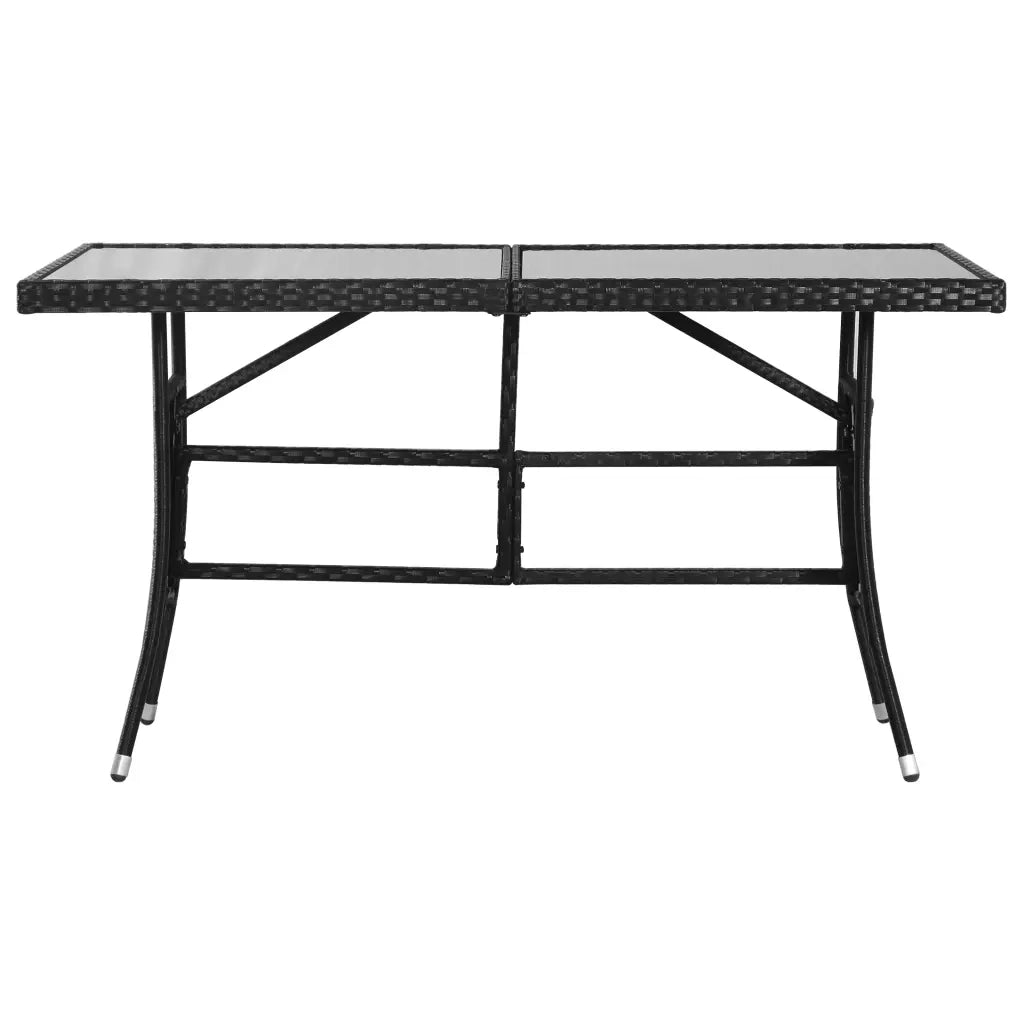 Tavolo da Giardino Nero 140x80x74 cm in Polyrattan 318713