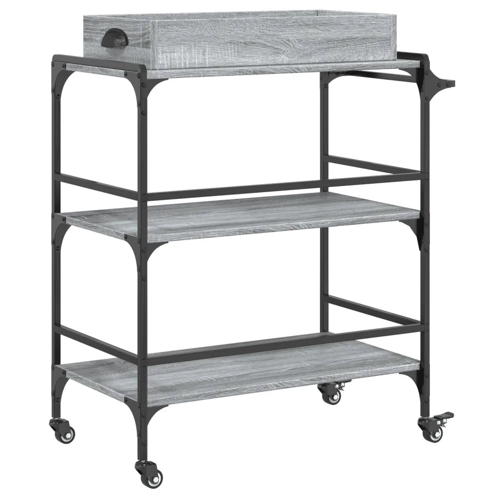 Carrello Cucina Grigio Sonoma 81,5x41x92,5 cm Legno Multistrato CFW7517742