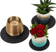 Set di sottopanchine in velluto premium per vasi, piatti, bicchieri, fiori e decorazioni – 6 sottopanchine in velluto a forma rotonda in antracite – Sottopanchine moderne in velluto per tavolo (15 cm, 20 cm, 22,5 cm)