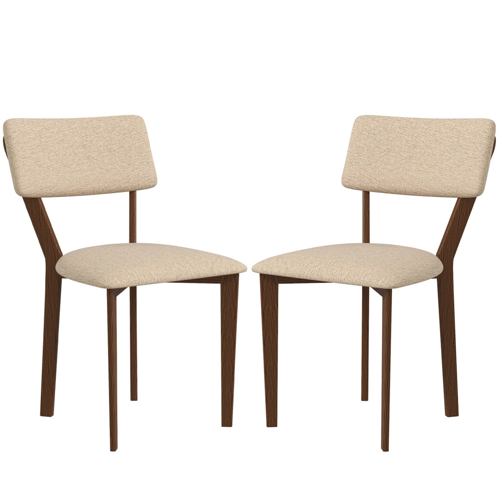 Sedia da pranzo ¨C Zephmum ¨C Legno Tissuto Beige 49x56x85 cm