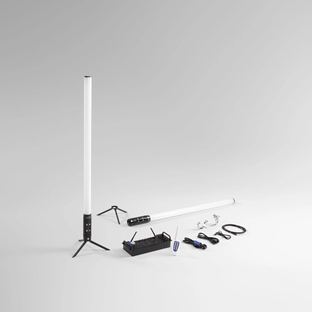 KIT 8 PEZZI TUBI LED SHOW RICARICABILE RGBW+UV Wi-Fi IP65 8 LUCI DA 28W DIMMERABILE CON TELECOMANDO INCLUSO