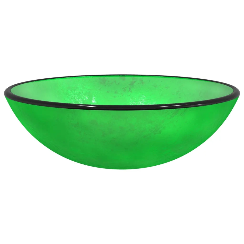 Lavandino in Vetro Temperato 42x14 cm Verde 345264