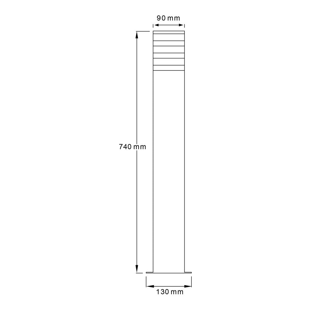 Lampada esterno a paletto grafite 74cm E27 Polux Teksas