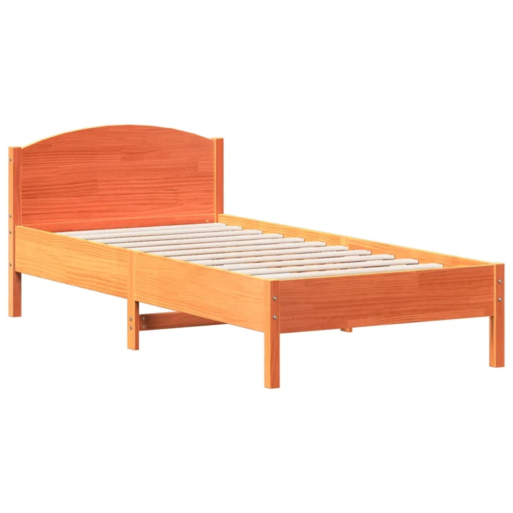 Giroletto con Testiera Marrone Cera 100x200 cm Massello Pinocod mxl 86860