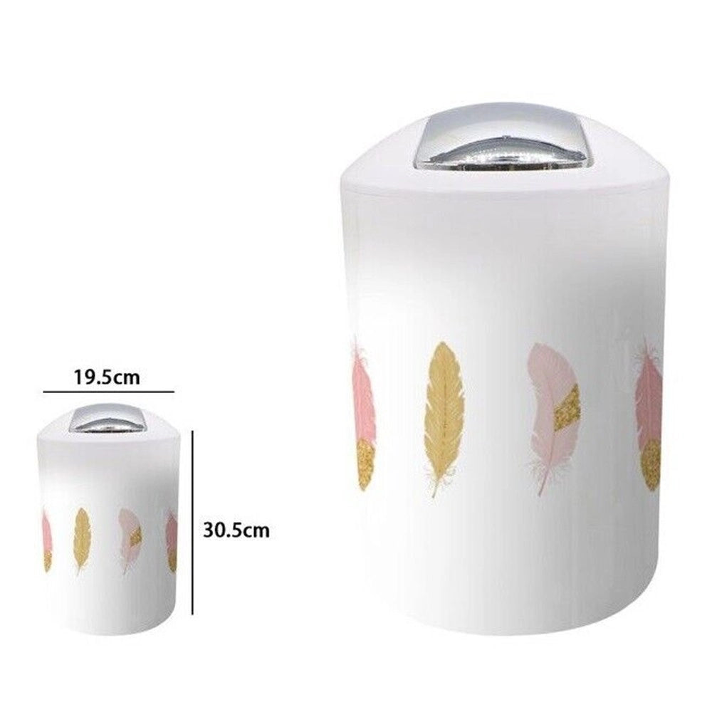 Trade Shop - Pattumiera Cestino Secchio Rifiuti Gettacarte Accessori Arredo Bagno Piume 69803 -