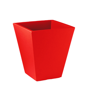 VASO fioriera SINGLE moderno QUADRATO in RESINA 35 cm VARI COLORI FOTO REALE Color: ROSSO FUOCO