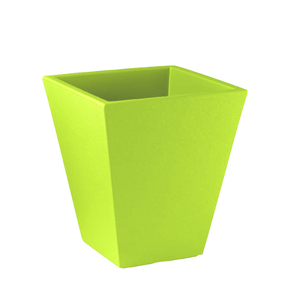 VASO fioriera SINGLE moderno QUADRATO in RESINA 35 cm VARI COLORI FOTO REALE Color: VERDE ANICE